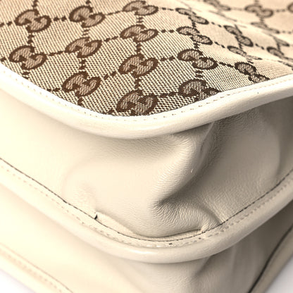 Gucci Monogram Calfskin Medium Horsebit 1955 Tote Bag Beige Mystic White 12 of 12