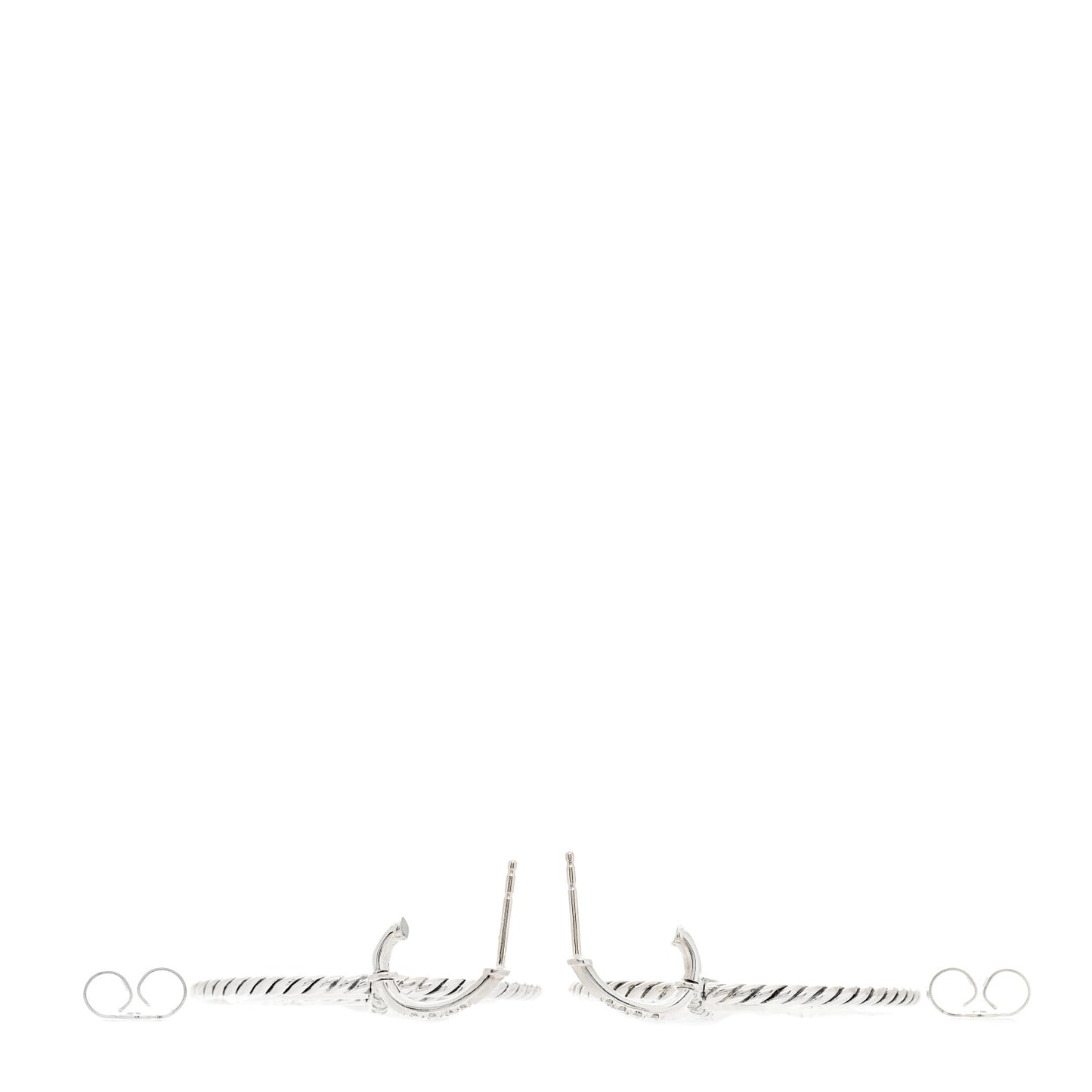 Sterling Silver Diamond Large Stax Drop Earrings