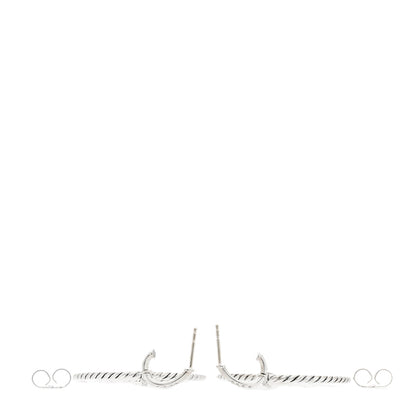 David Yurman Sterling Silver Diamond Large Stax Drop Earrings 3 of 4