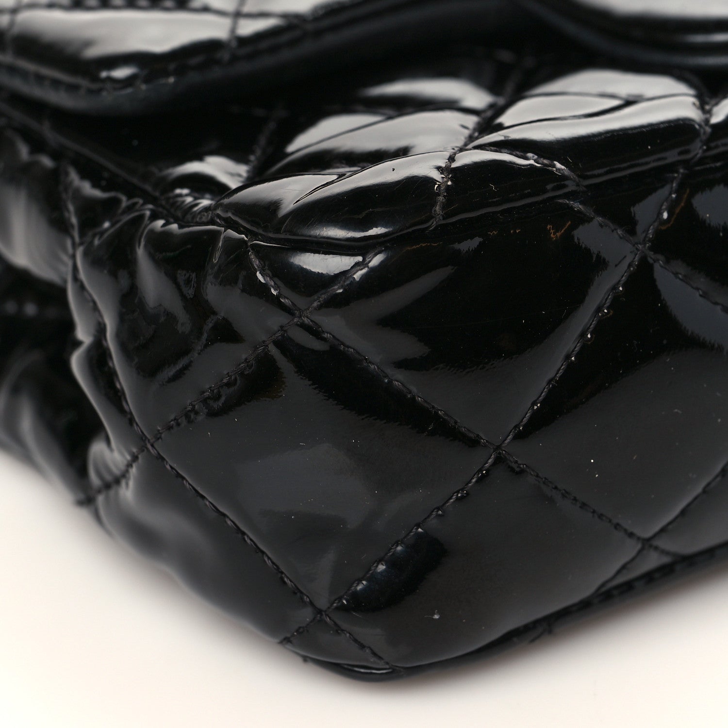 Chanel Patent Calfskin Quilted Extra Mini Rectangular Flap Black 8 of 9