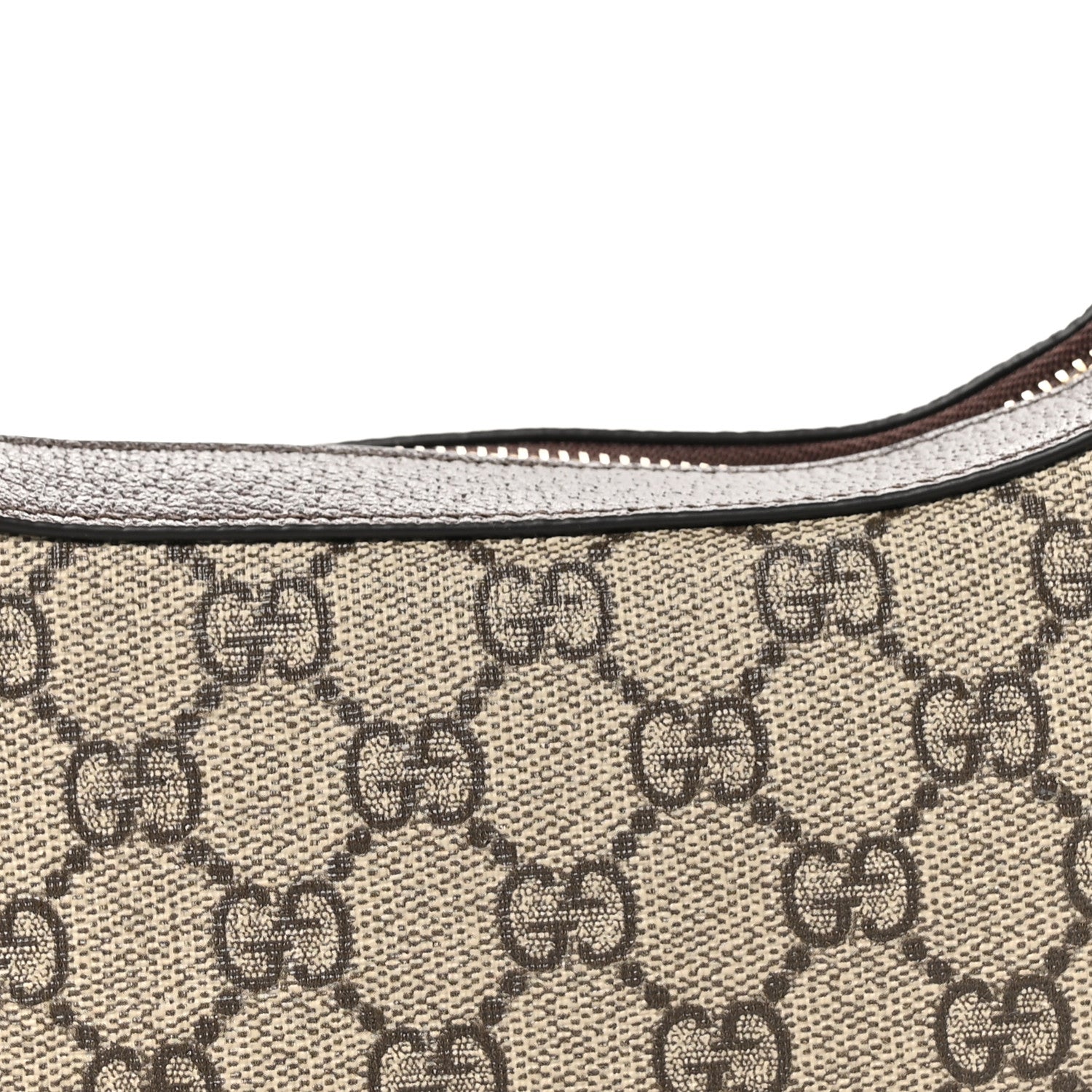 Gucci GG Supreme Monogram Textured Calfskin Web Mini Ophidia Half Moon Hobo Beige Ebony New Acero 7 of 9