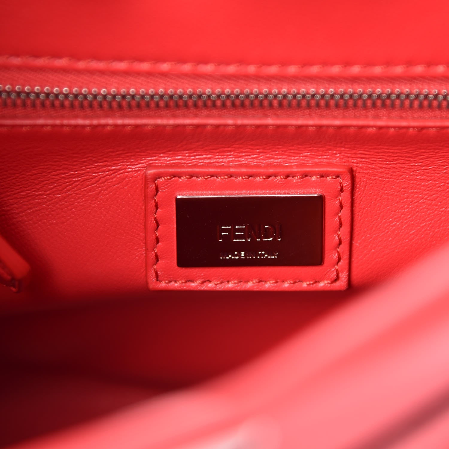 Fendi Vitello Seta Century Nappa Whipstitch Mini Peekaboo Iconic Satchel Fiamma 7 of 8