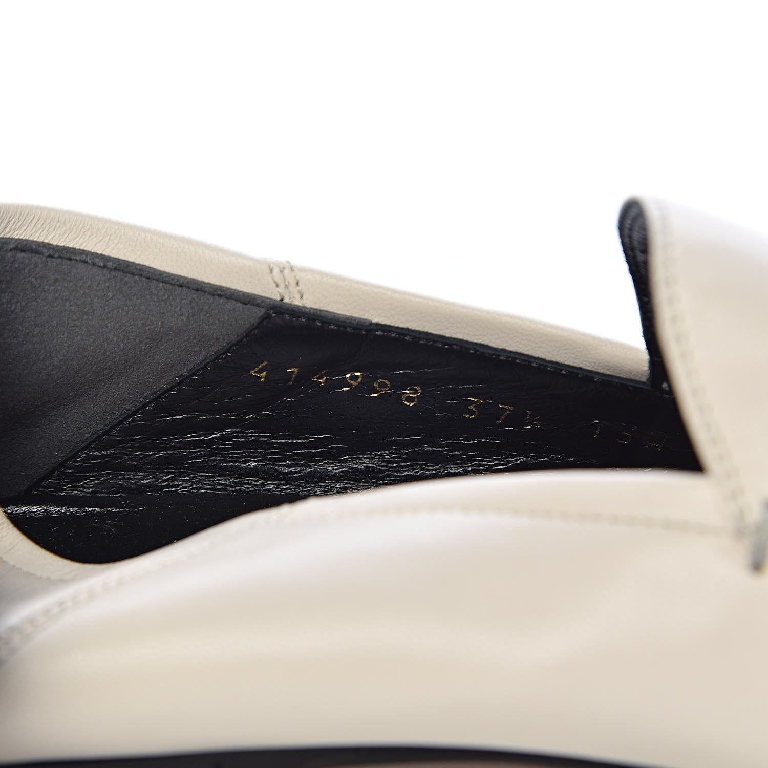 Gucci Lambskin Womens Brixton Horsebit Loafers 37.5 Mystic White 6 of 9
