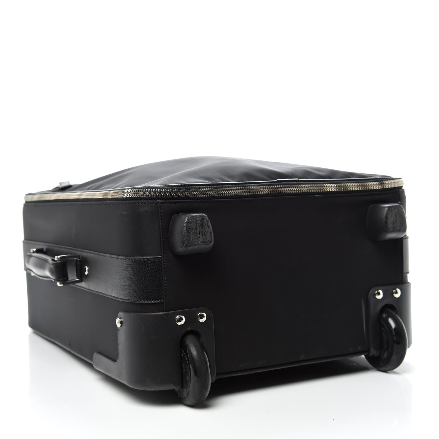 Prada Tessuto Nylon Saffiano Trolley Luggage Black 4 of 18