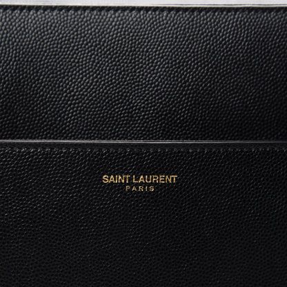 Saint Laurent Grain De Poudre Classic Flap Front Messenger Bag Black 10 of 12