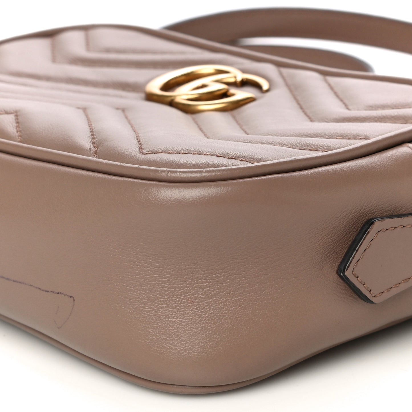 Calfskin Matelasse Mini GG Marmont Chain Shoulder Bag Porcelain Rose