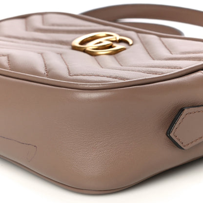 Gucci Calfskin Matelasse Mini GG Marmont Chain Shoulder Bag Porcelain Rose 10 of 19