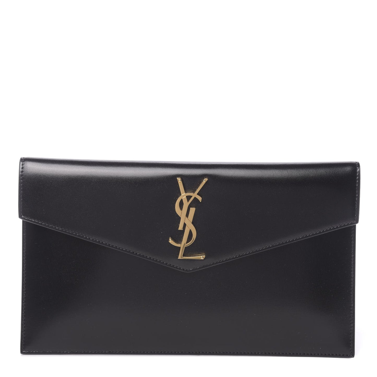 Smooth Shiny Calfskin Monogram Uptown Pouch Black