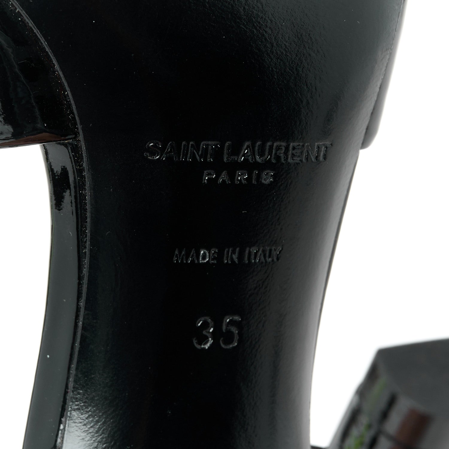 Saint Laurent Patent Amy Sandals 35 Black 8 of 10
