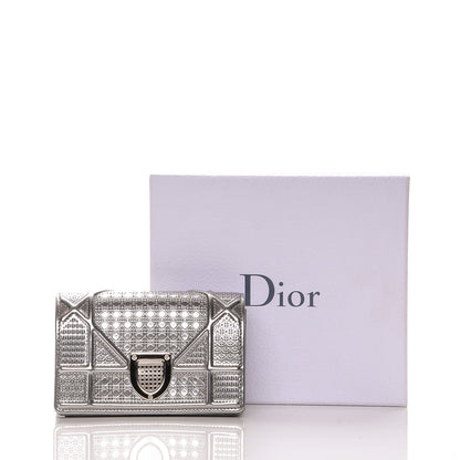 Christian Dior Metallic Patent Micro-Cannage Baby Diorama Flap Bag Silver 8 of 8