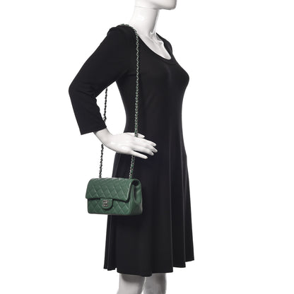 Chanel Lambskin Quilted Mini Rectangular Flap Green 2 of 9