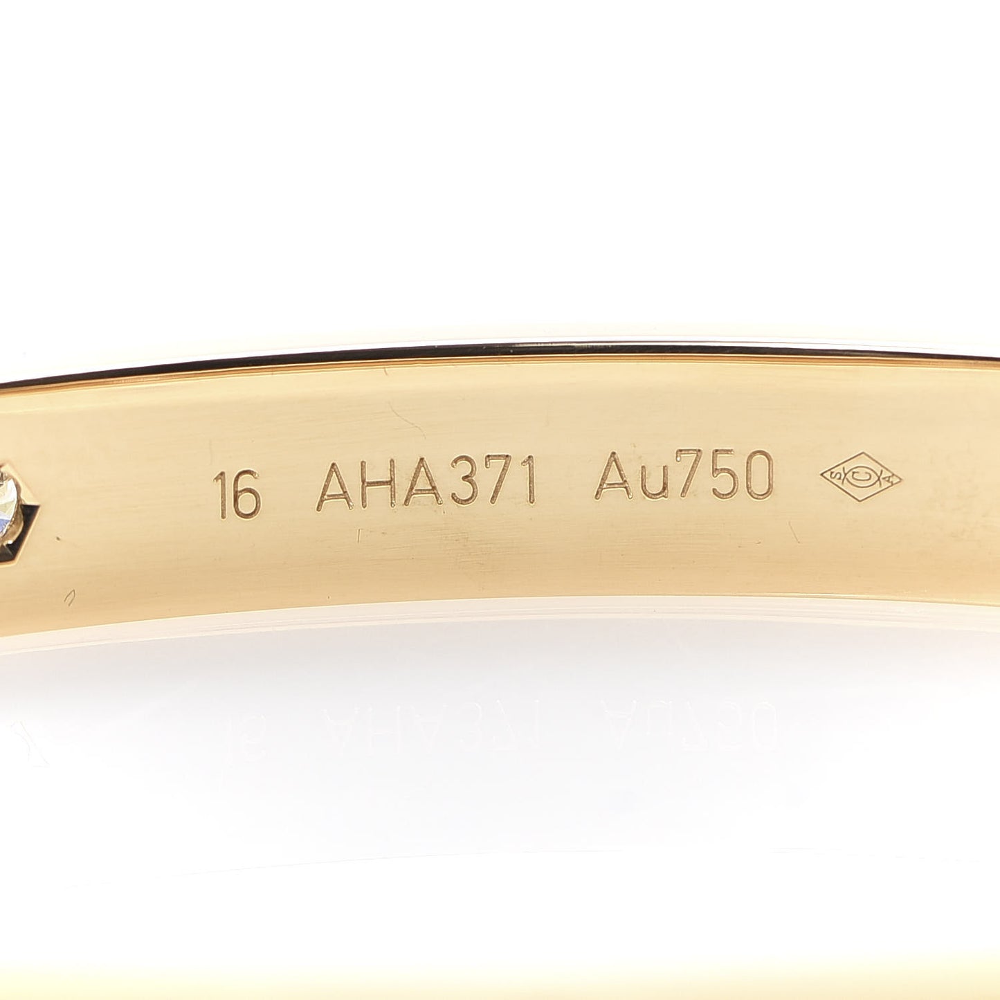 18K Yellow Gold 4 Diamond LOVE Bracelet 16