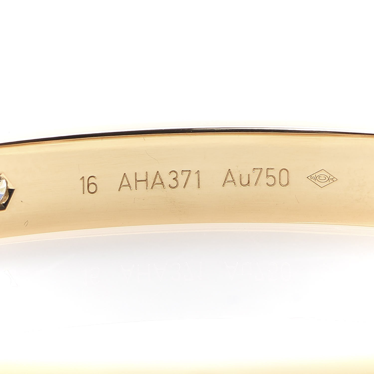 Cartier 18K Yellow Gold 4 Diamond LOVE Bracelet 16 6 of 6