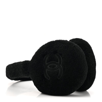 Chanel Shearling CC Ear Muffs Black 4 of 6