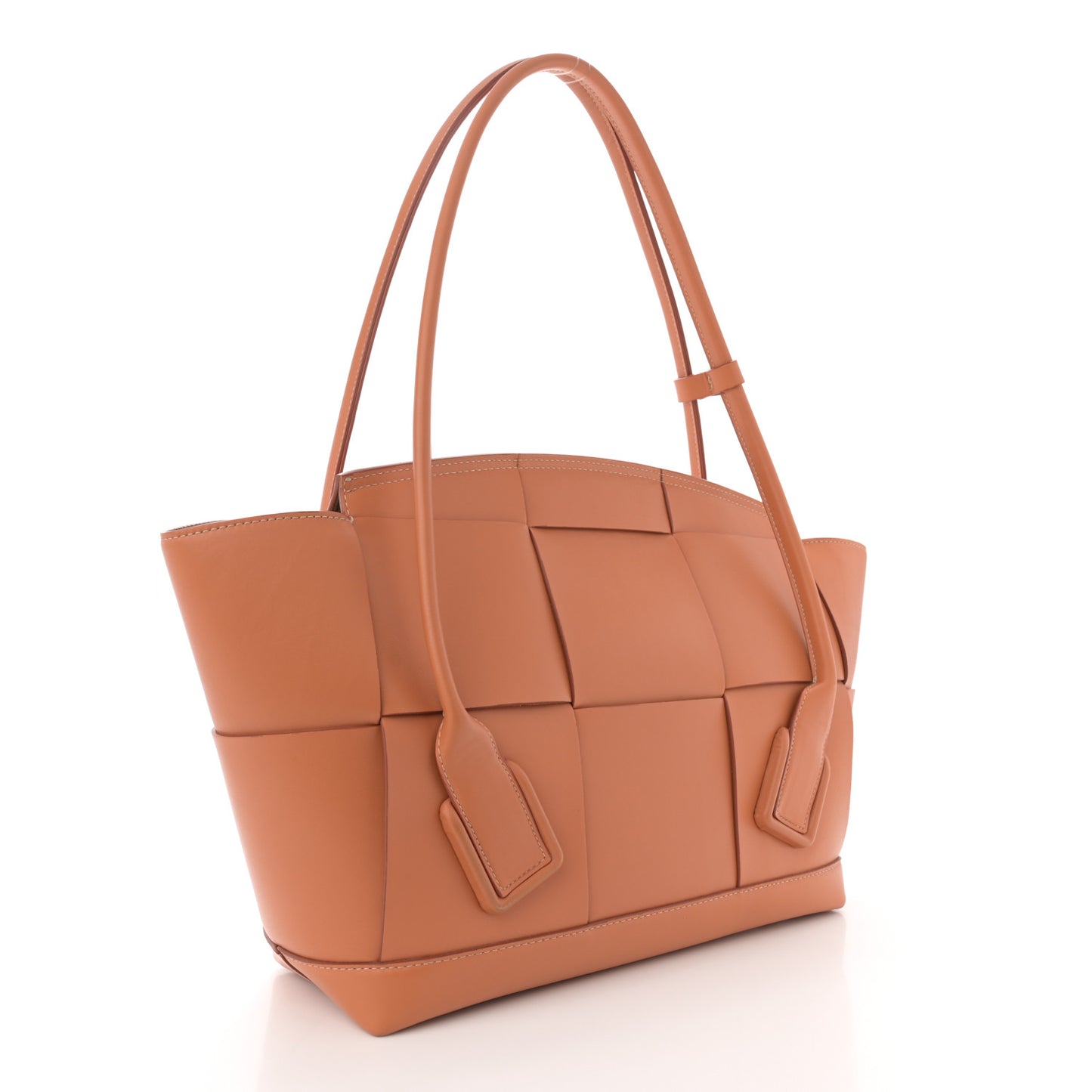 French Calfskin Maxi Intrecciato Medium Arco Caramel