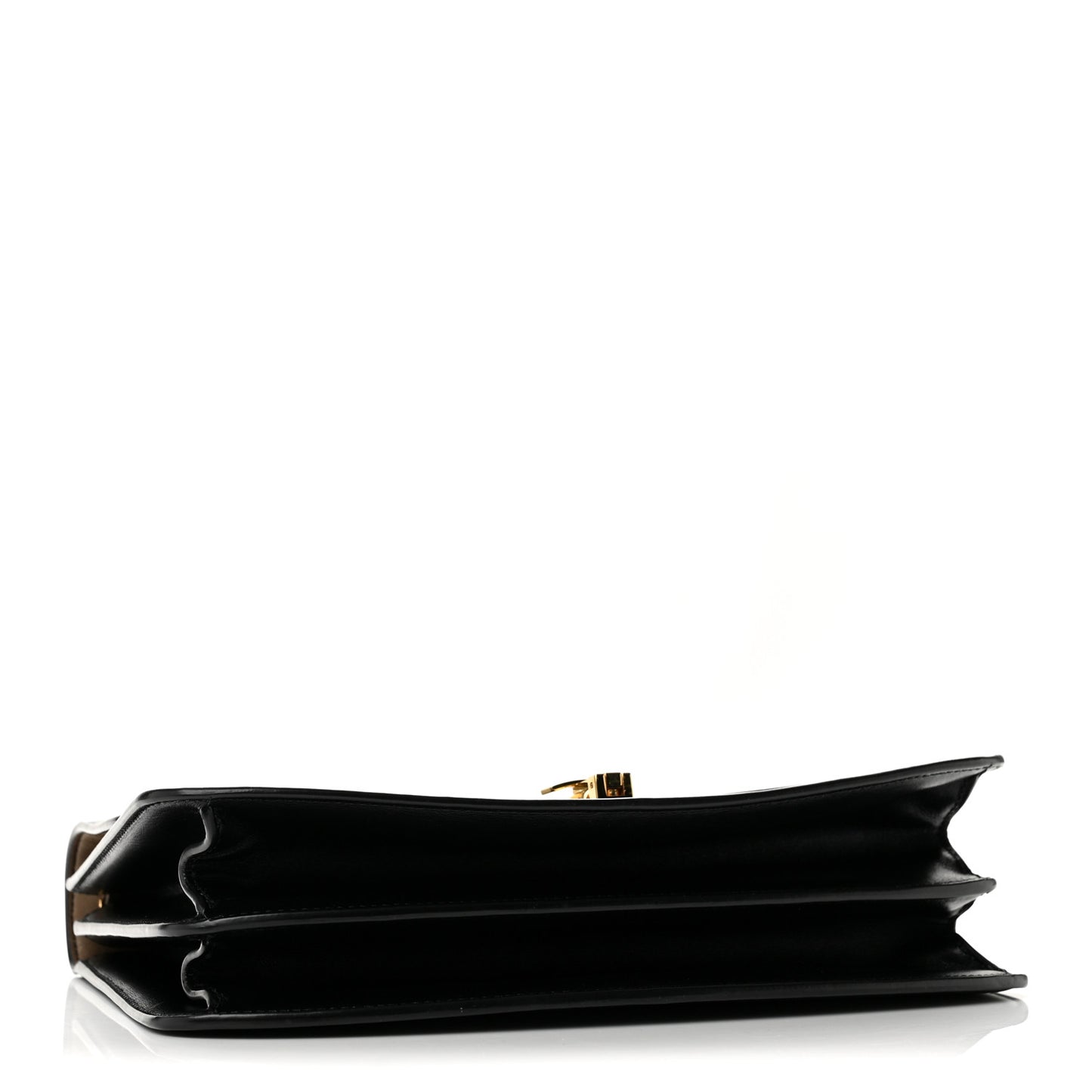 Sleek Calfskin The Sofia 10 Top Handle  Black