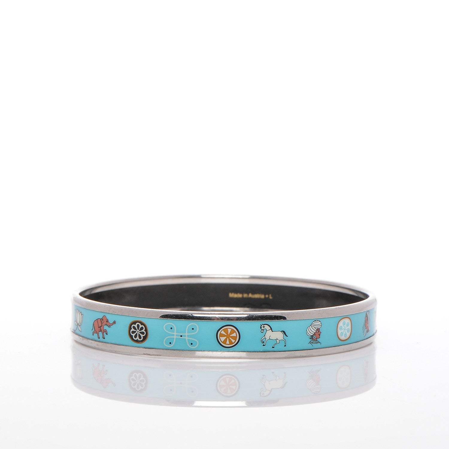 Hermes Enamel Printed Narrow Bracelet 70 4 of 6