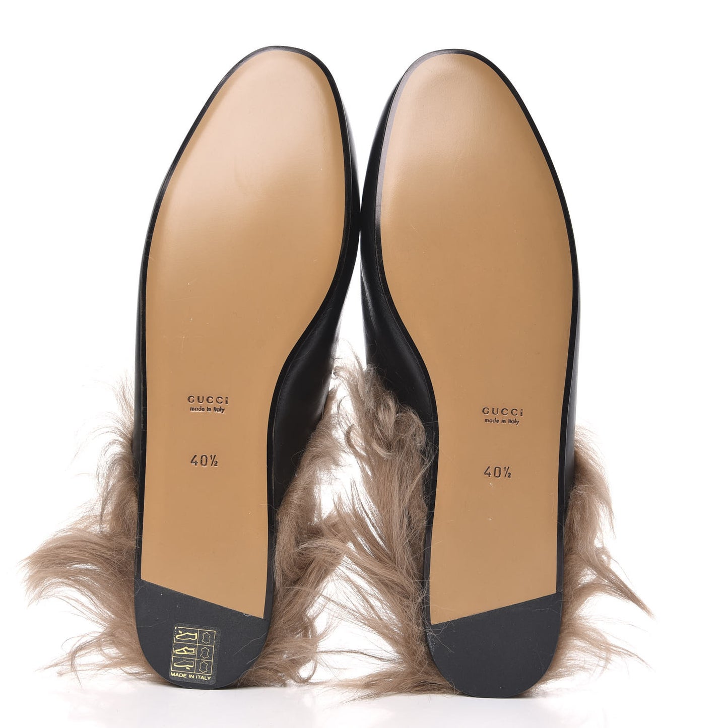 Calfskin Fur Womens Princetown Slippers 40.5 Black
