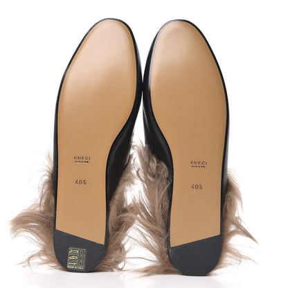 Gucci Calfskin Fur Womens Princetown Slippers 40.5 Black 5 of 8