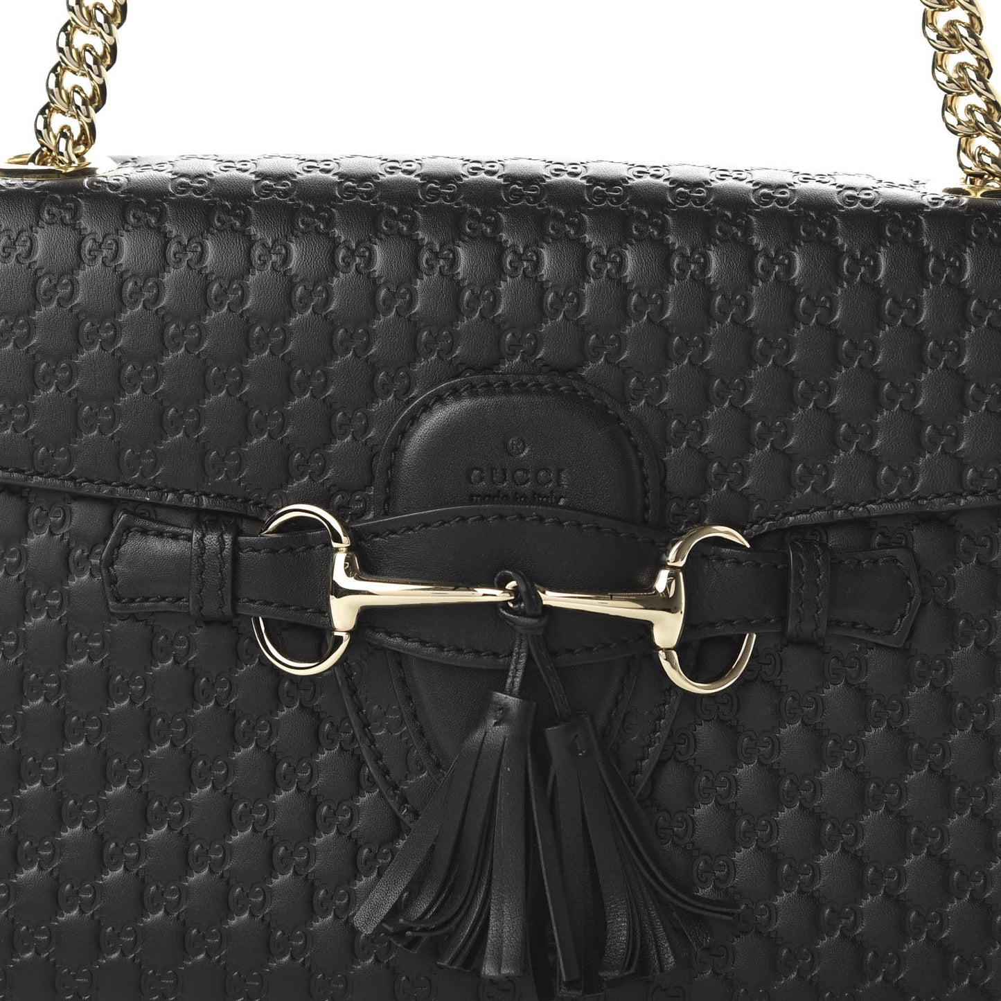 Microguccissima Medium Emily Chain Shoulder Bag Black