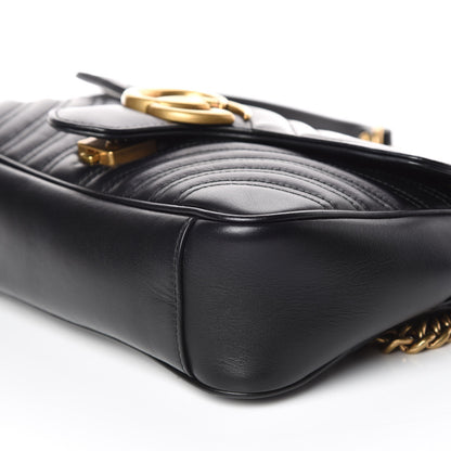 Gucci Calfskin Matelasse Small GG Marmont Shoulder Bag Black 9 of 12