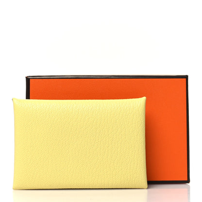Hermes Chevre Mysore Calvi Card Case Limoncello 13 of 13