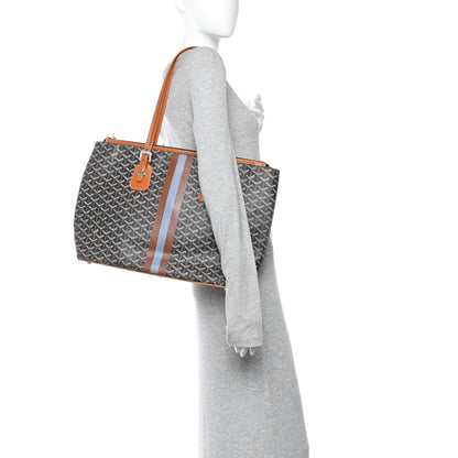 Goyard Goyardine Stripe Sac Marie Galante GM Black Gold 2 of 13