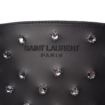 Saint Laurent Rubber Crystal Studded Festival Rain Boots 37 Black 6 of 11