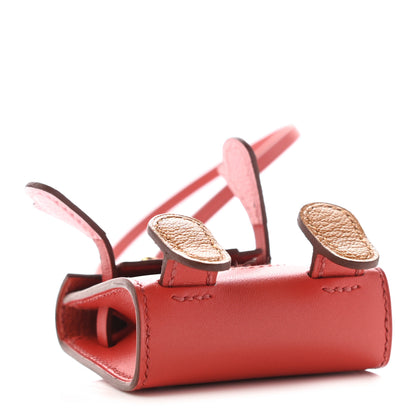 Hermes Tadelakt Chevre Mysore Kelly Quelle Idole Bag Charm Rose Sakura Sanguine Nata Sesame 3 of 6