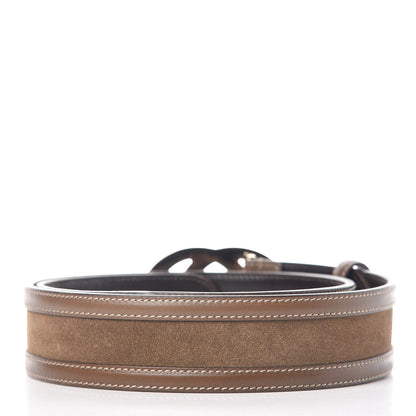 Gucci Calfskin Suede Interlocking G Belt 85 34 Brown 3 of 10