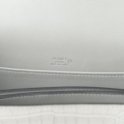 Hermes Matte Alligator Lizard Mini Sac Roulis Ombre Gris Perle 8 of 17