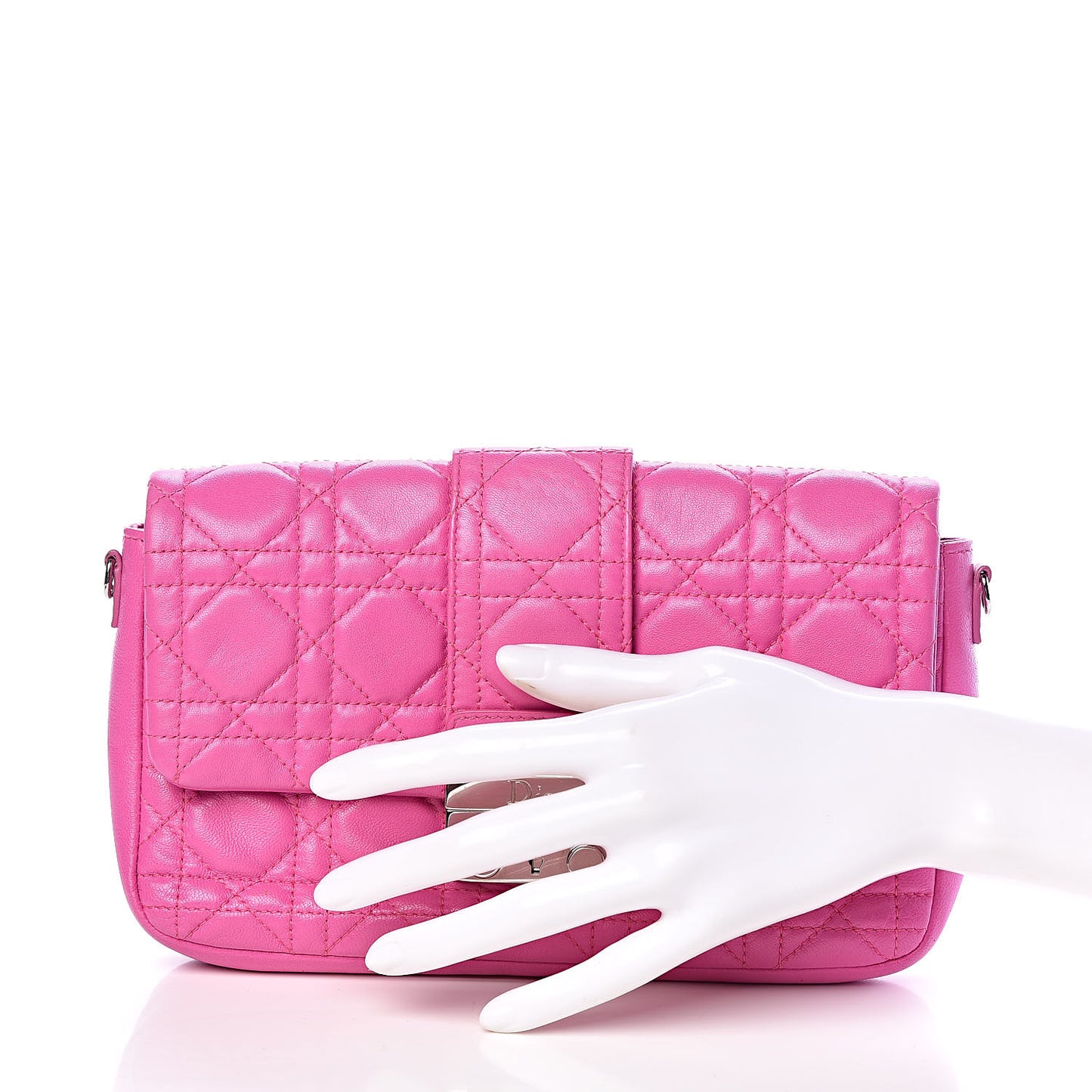 Lambskin Cannage New Lock Pouch Rose Sorbet