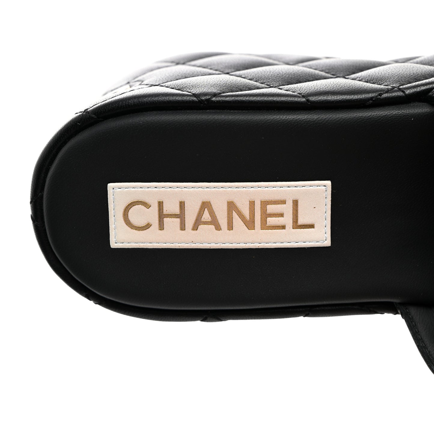 Lambskin Quilted CC Mules Wedge Sandals 39 Black