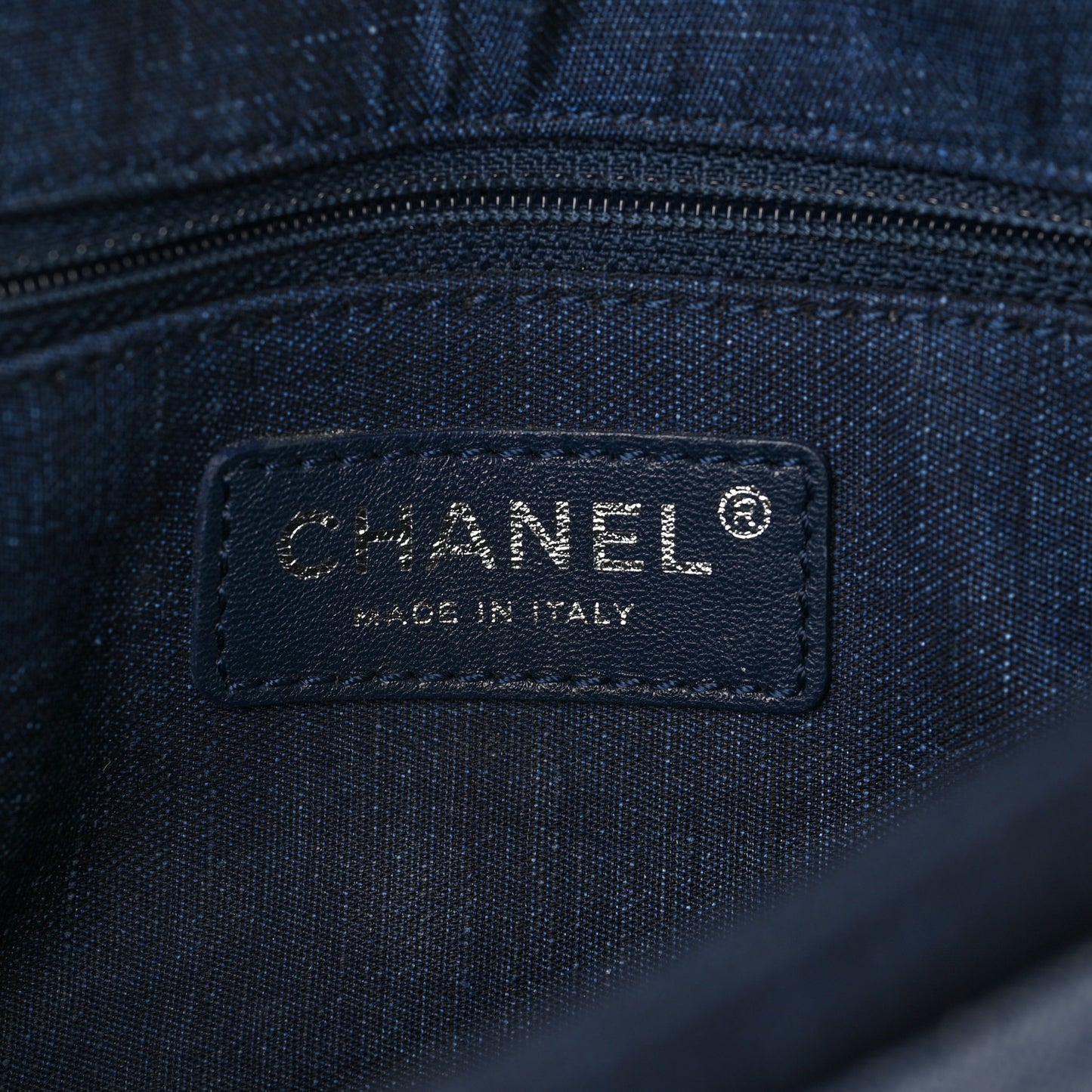 Denim Quilted Small Medallion Flap Light Blue