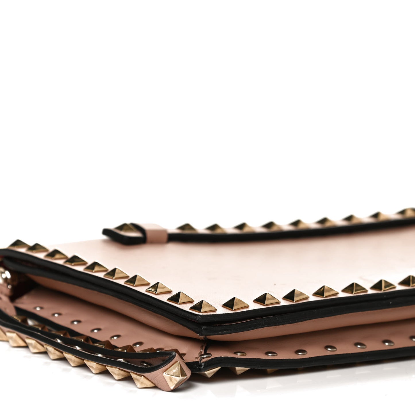 Nappa Rockstud Wristlet Clutch Soft Noisette