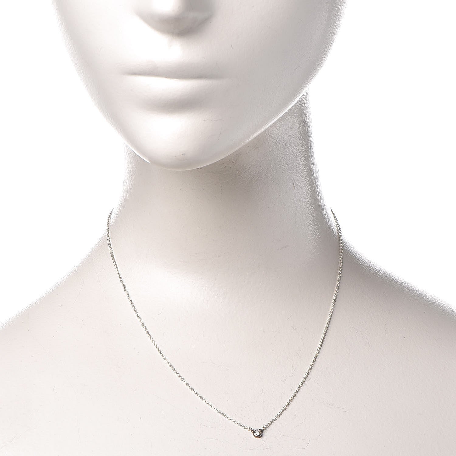 Tiffany Sterling Silver Diamond .03ct Elsa Peretti Diamonds by the Yard Pendant Necklace 2 of 9