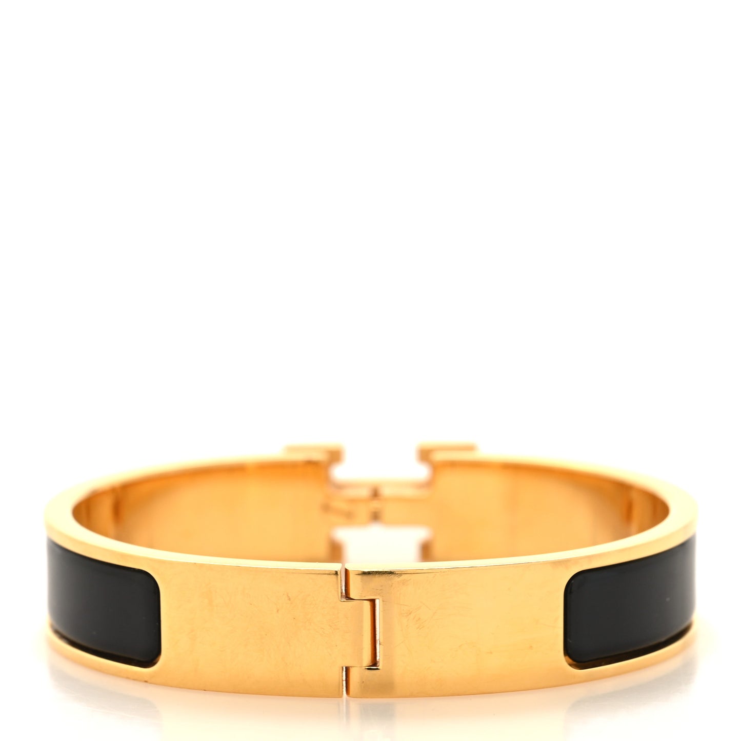 Enamel Narrow Clic Clac H Bracelet GM Black
