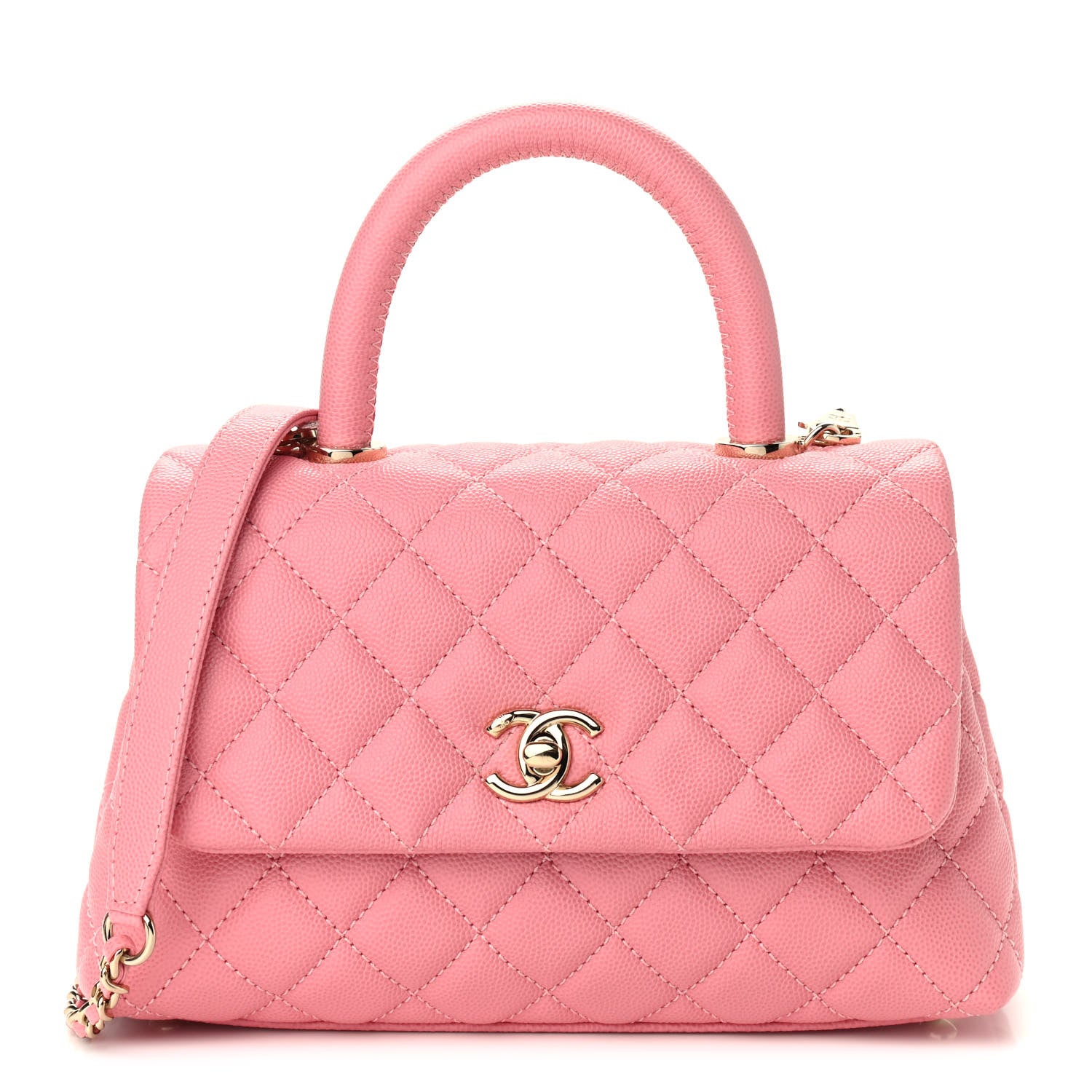 Chanel Caviar Quilted Mini Coco Handle Flap Pink 1 of 9