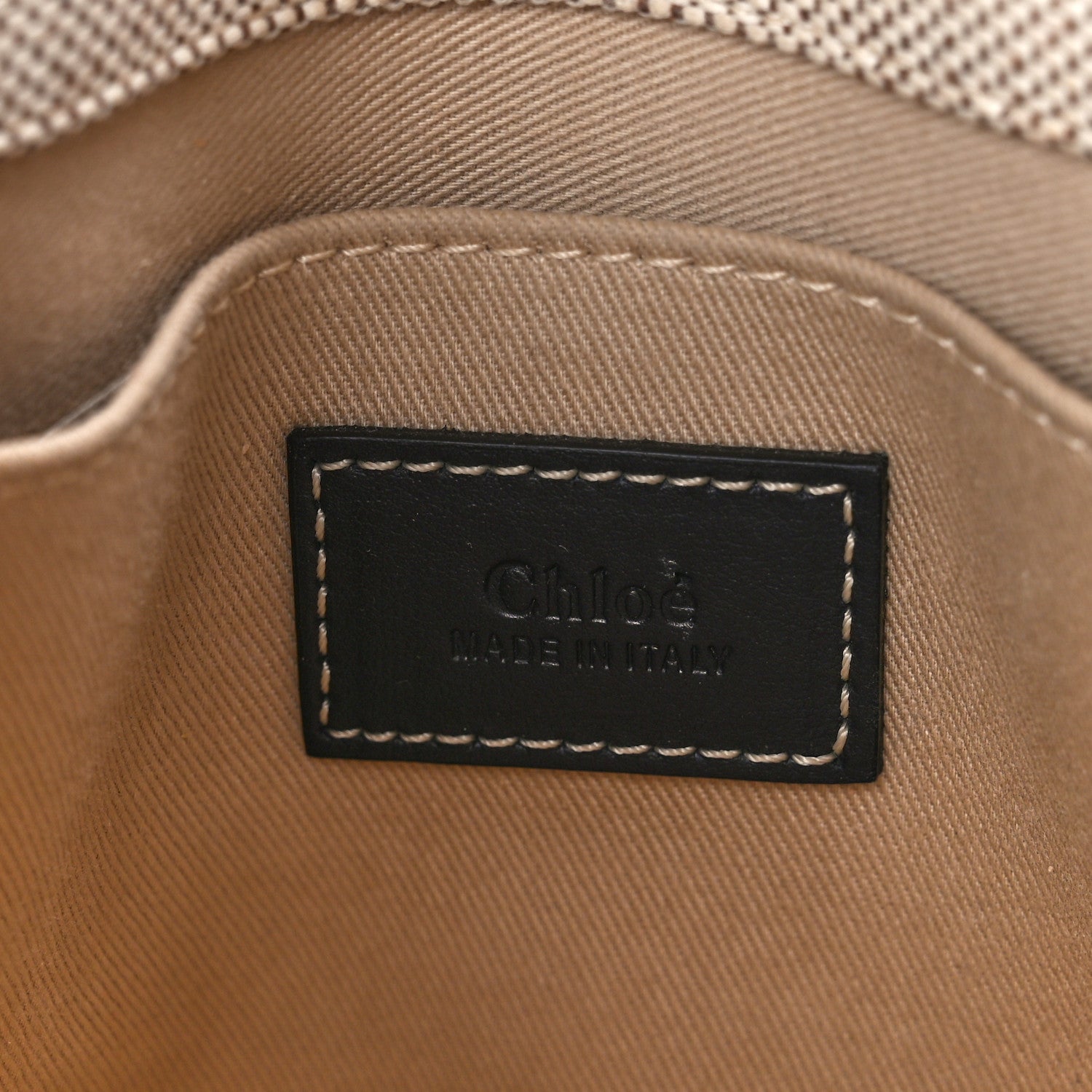 Chloe Cotton Calfskin Small Woody Ribbon Tote With Strap Black Blue 6 of 11