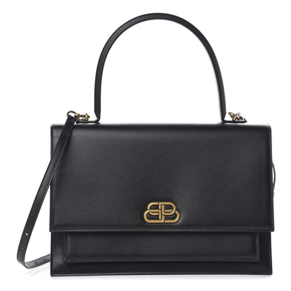 Balenciaga Box Calfskin Large Sharp Top Handle Bag Black 1 of 10