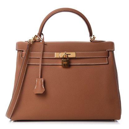 Hermes Togo Kelly Retourne 32 Gold 1 of 11