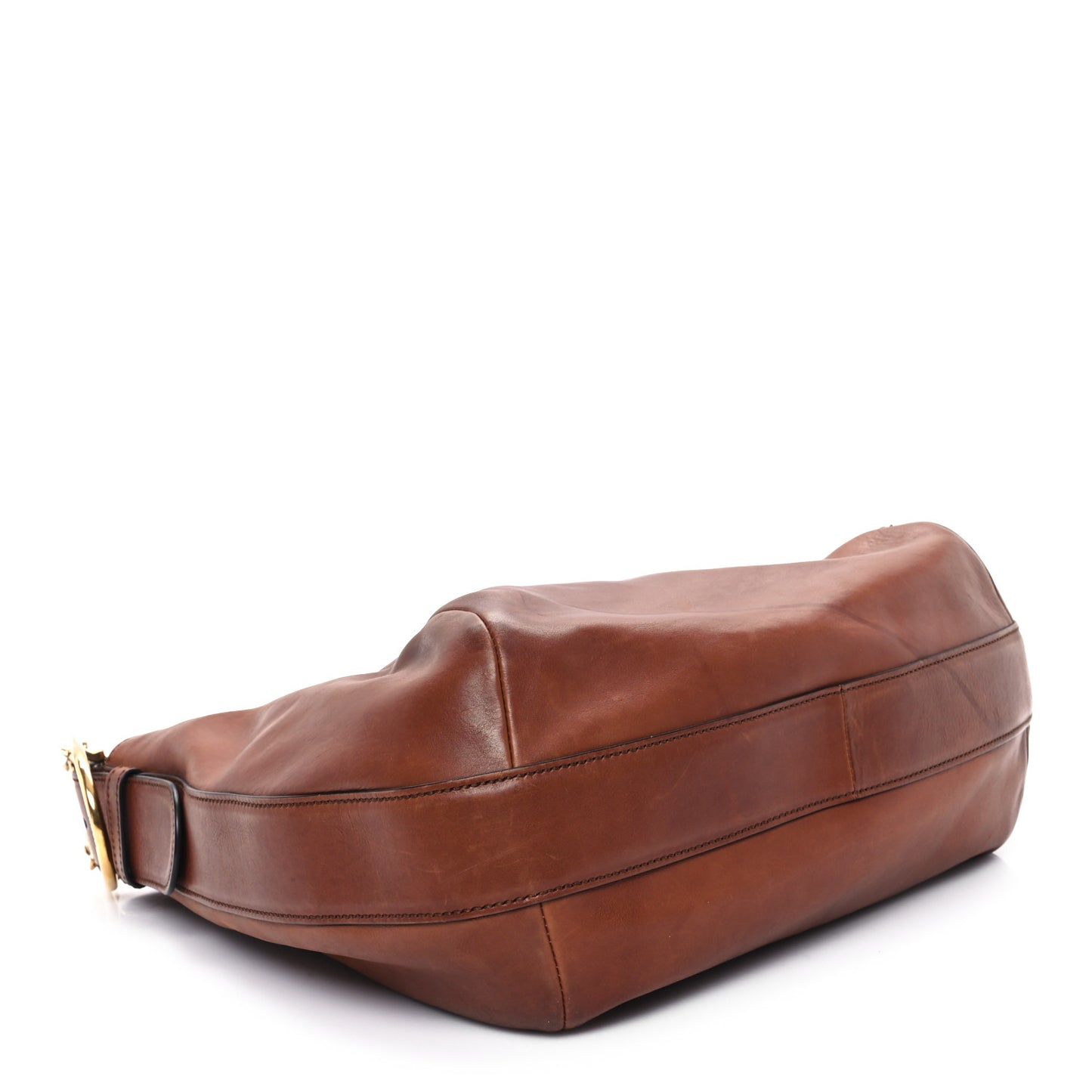 Washed Soft Calfskin Ribot Horse Heads Hobo Marrone Medio