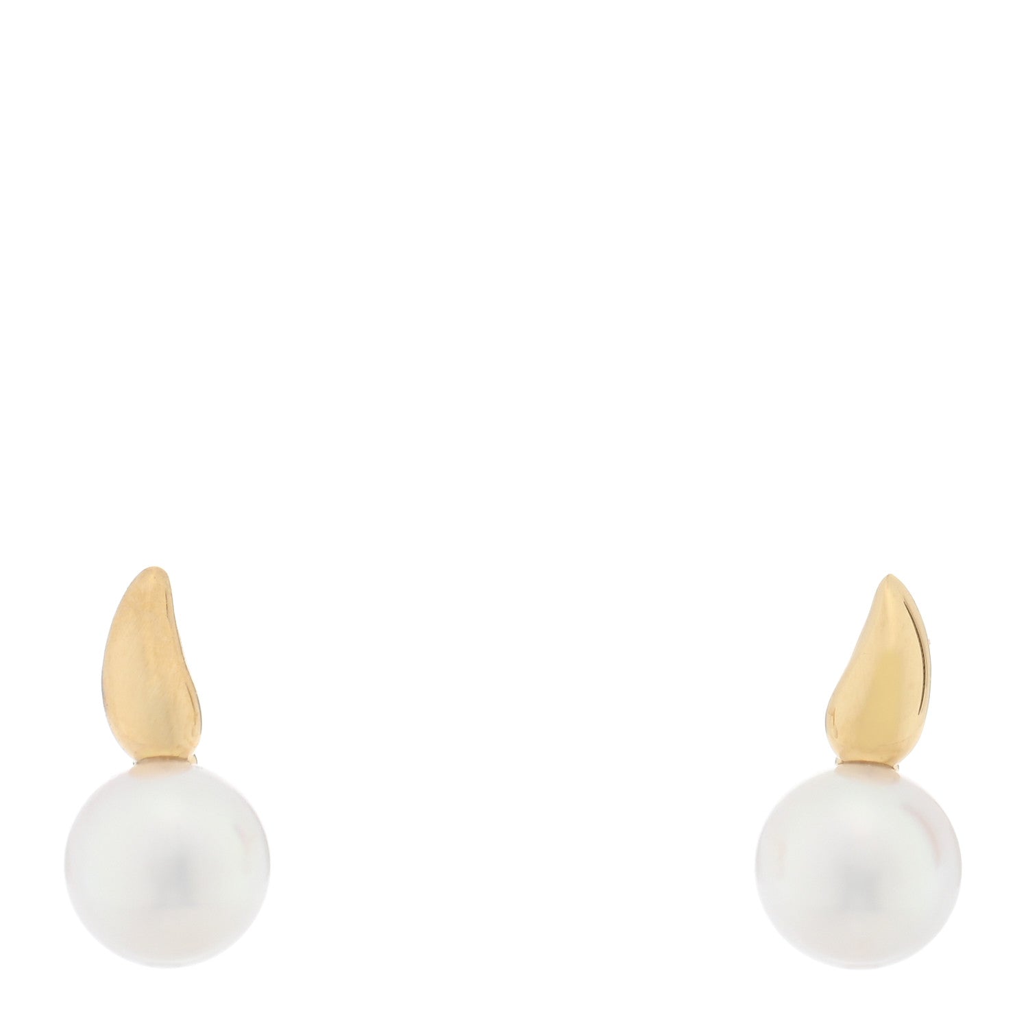 Mikimoto 18K Yellow Gold Akoya Cultured Pearl 5.5-6mm Drop Earrings 1 of 5