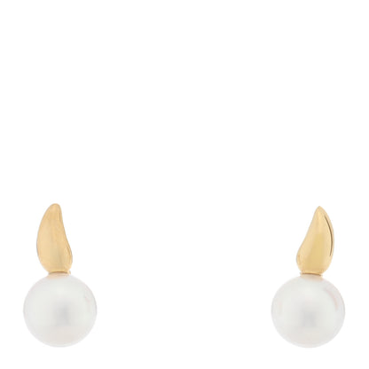 Mikimoto 18K Yellow Gold Akoya Cultured Pearl 5.5-6mm Drop Earrings 1 of 5