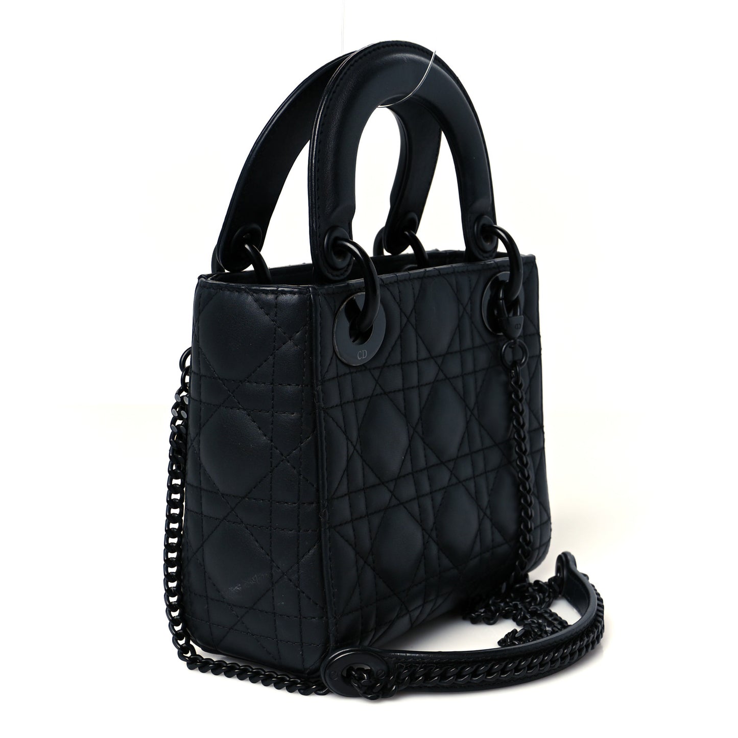Ultra Matte Calfskin Cannage Mini Lady Dior Black
