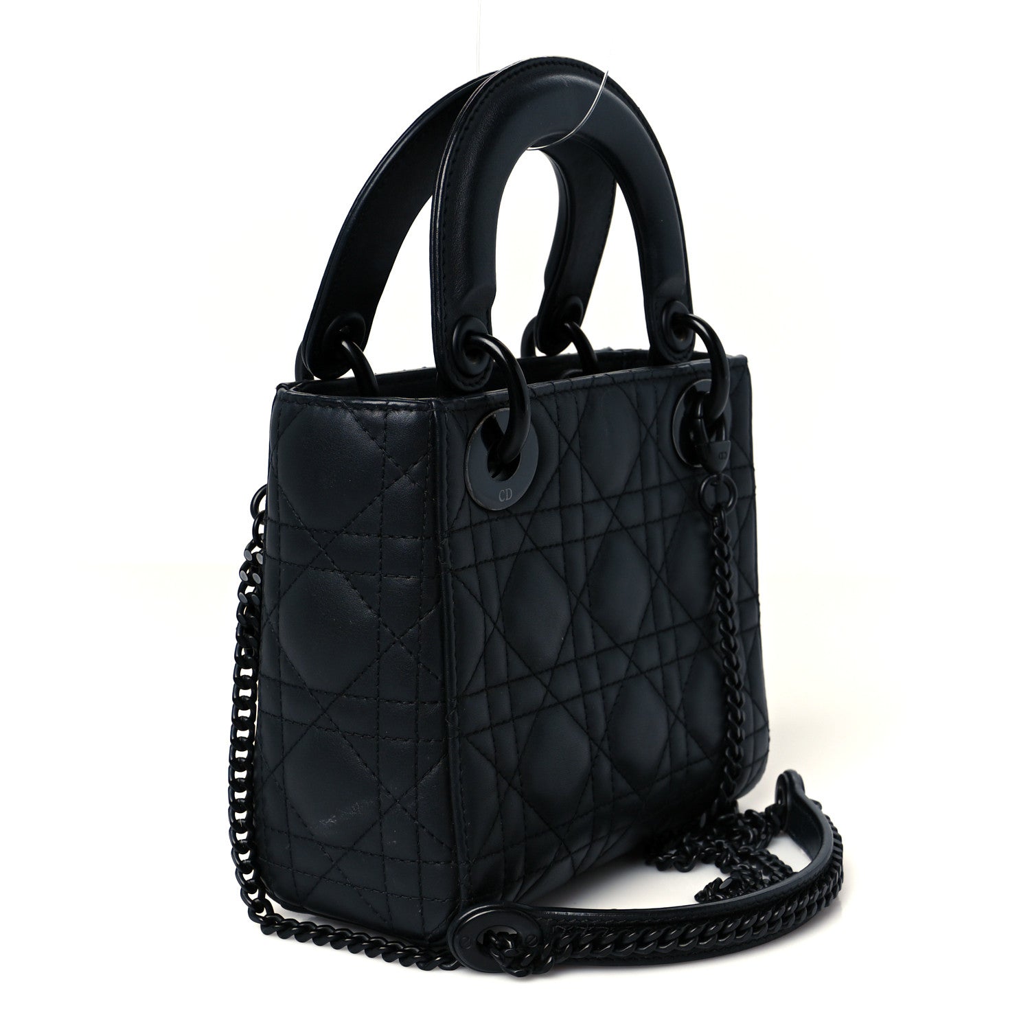 Christian Dior Ultra Matte Calfskin Cannage Mini Lady Dior Black 3 of 10