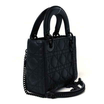Christian Dior Ultra Matte Calfskin Cannage Mini Lady Dior Black 3 of 10