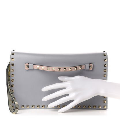 Valentino Garavani Nappa Watercolor Rockstud Wristlet Clutch Rose Green Yellow Sky 2 of 9