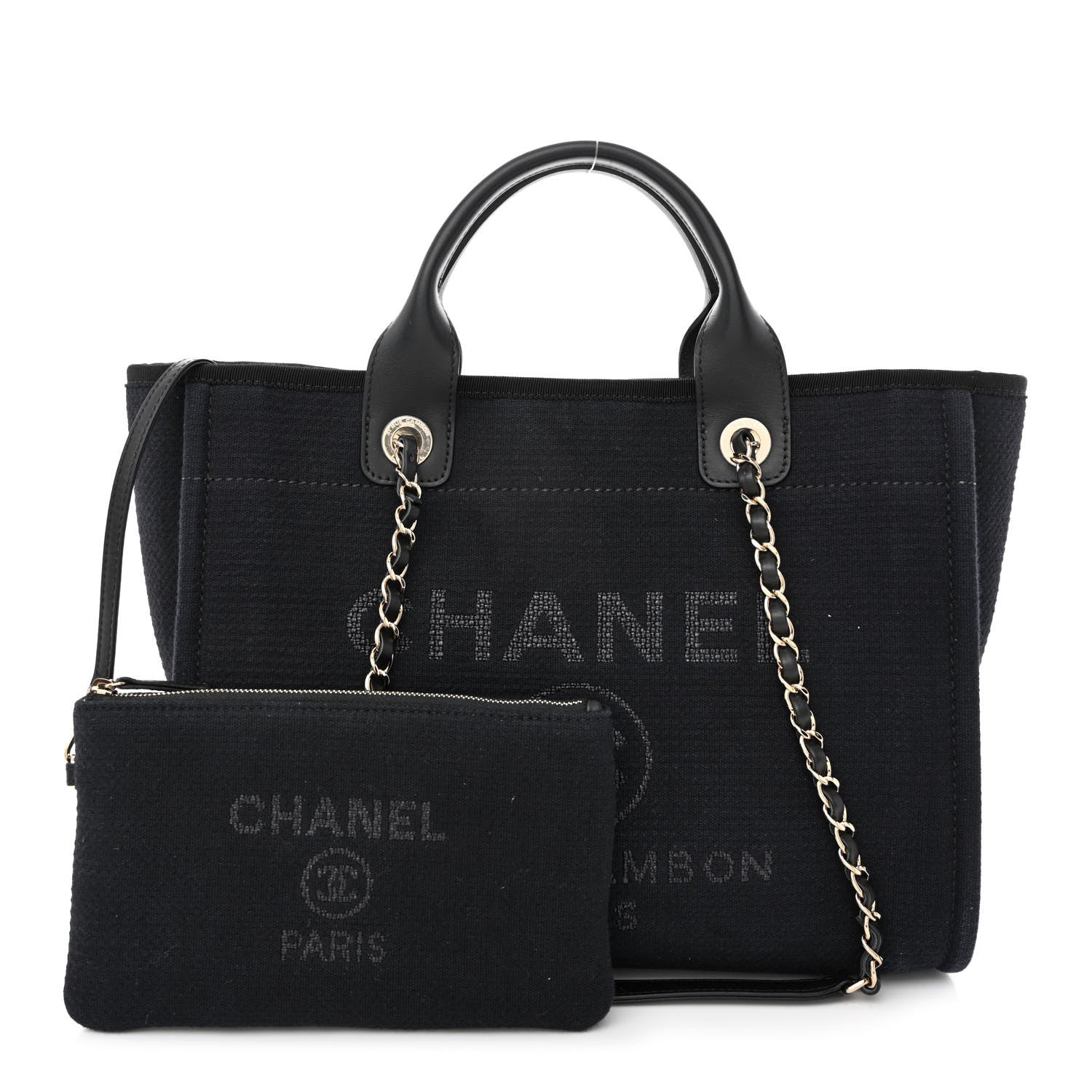 Chanel Canvas Medium Deauville Tote Black 1 of 13