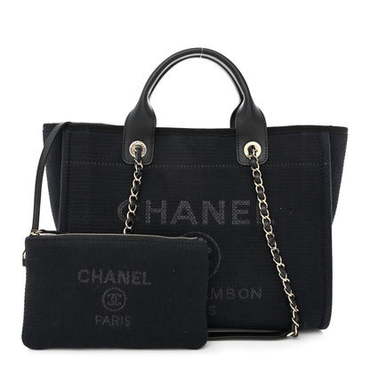 Chanel Canvas Medium Deauville Tote Black 1 of 13